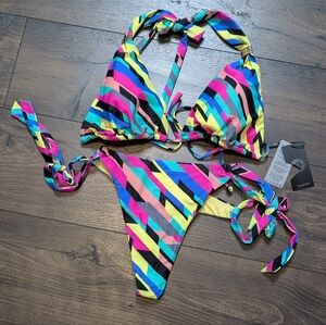 RELLECIGA Multicolor Striped Bikini Size XXL